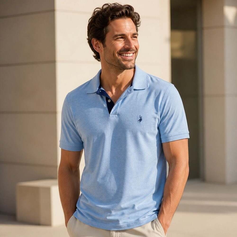 U.S. Polo Assn. Luxury Feel Men's Short Sleeve Interlock Polo Shirt. #1772